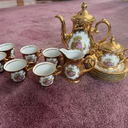 Vintage K Bavaria 24K Gold Tea Set – Germany – 15 Pc
