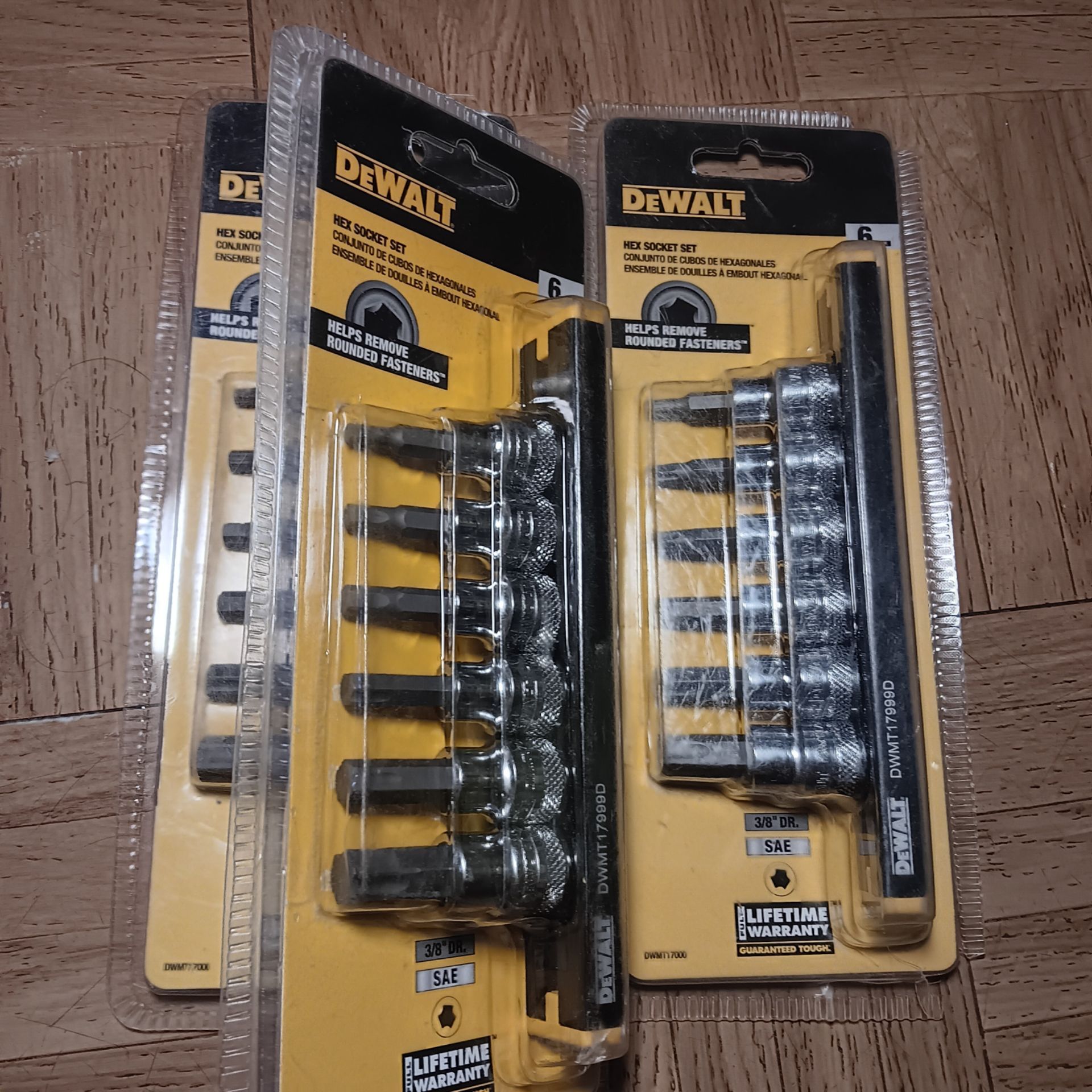 Dewalt 6pcs 3/8 hex Socket Set $40 for 3 set