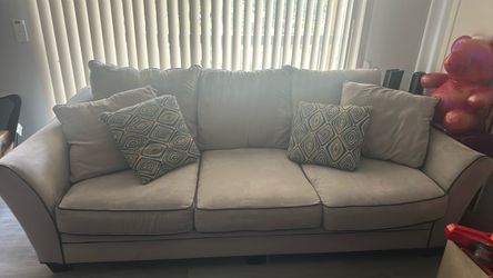 3-Seat Fabric Sofa with Accent Pillows