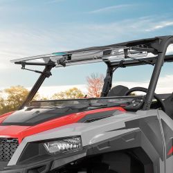 3-IN-1 Front Flip Windshield Compatible with Polaris General 1000, XP 1000, 4 1000 2016-2025 Heavy-Duty Scratch Resistant Fold Clear UTV Windshield Wi