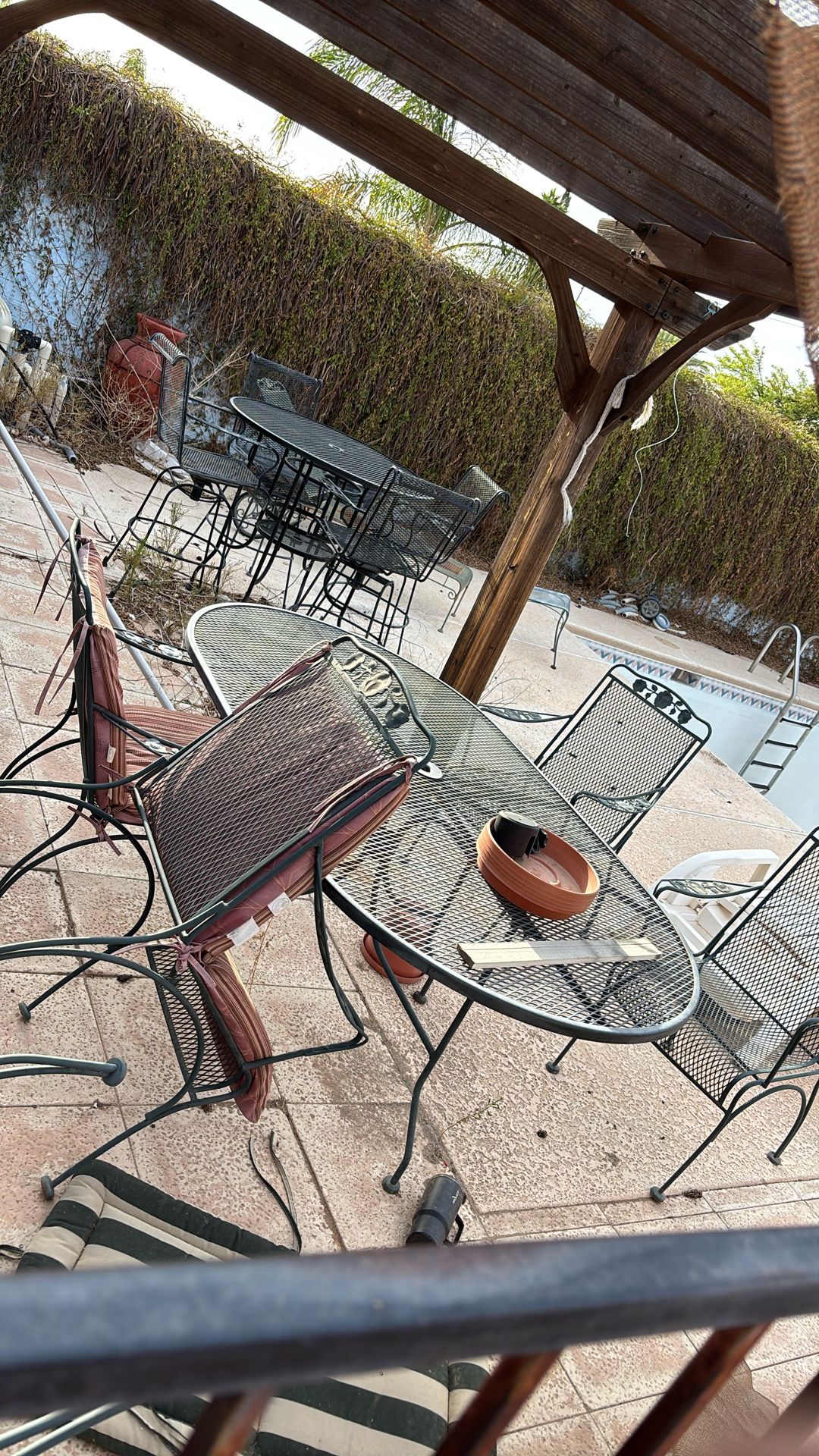 Poolside table and chairs