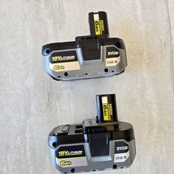 RYOBI 18V High Preformance 6Ah Battery ($75 EACH )