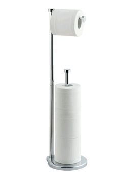 Freestanding Toilet Paper Holder with Storage – Holds 3 Spare Rolls, Heavy-Du...