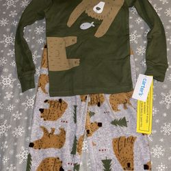Toddler Boy carter's® Size 4T 2-Piece Bear 100% Snug Fit Cotton & Fleece PJs in Green      