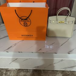 White Cream Colored Hermès Birkin Bag