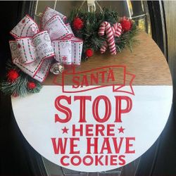 Christmas wood door hanger