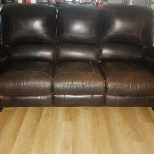Leather Reclining Couch & Loveseat
