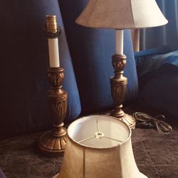 Vintage Lamps W/ Lampshades (2)