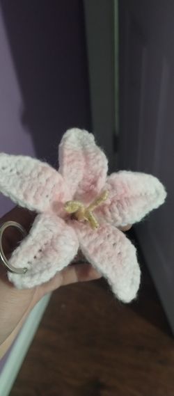 Handmade Crochet Flower Keychain
