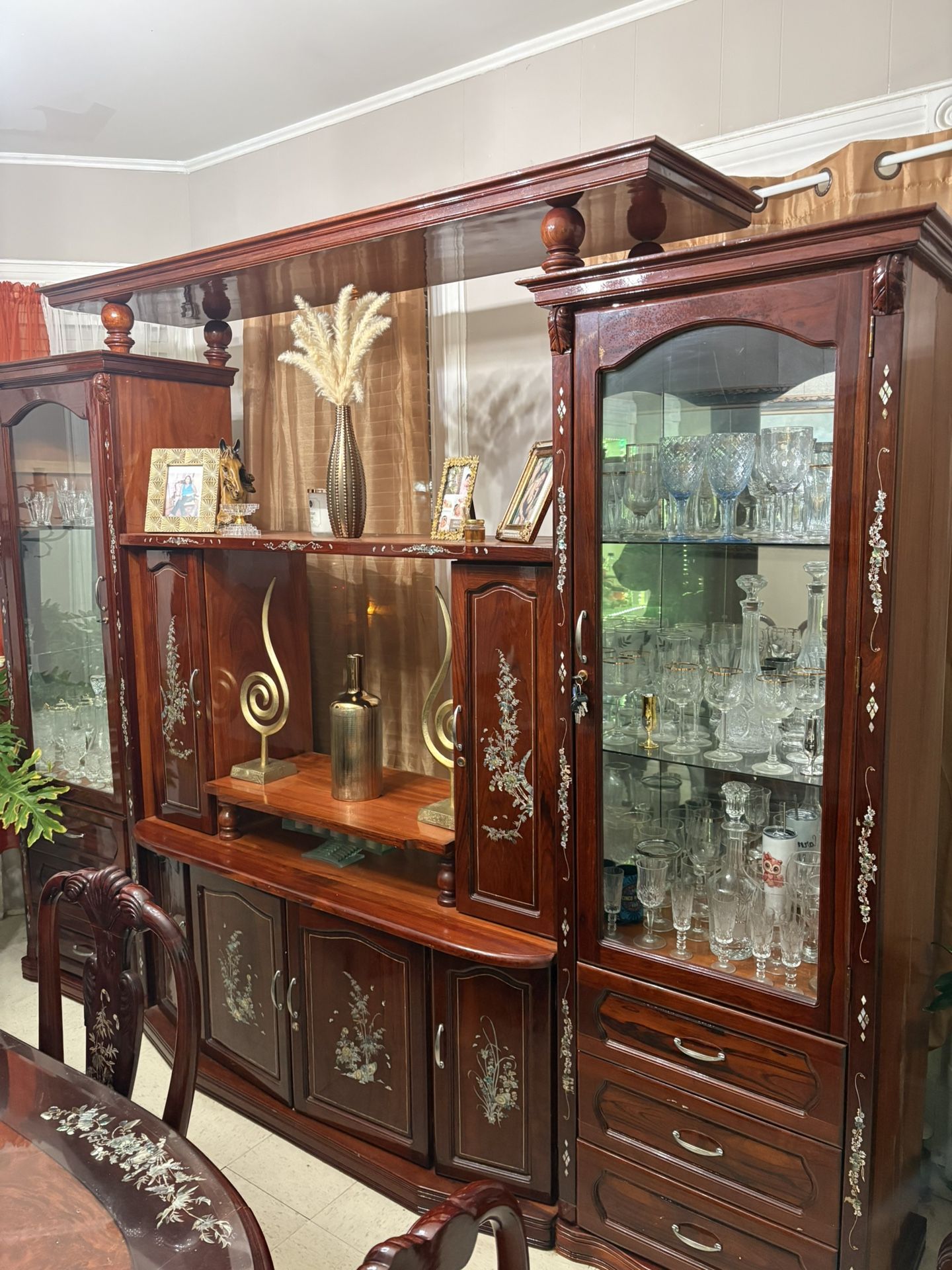 Vintage Cabinet Rosewood Mother Of Pearl