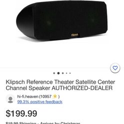 Klipsch Center Channel Speaker 