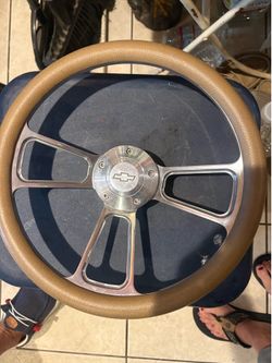 Forever sharp tan & billet aluminum steering wheel and horn adapter in great shape asking 175 firm