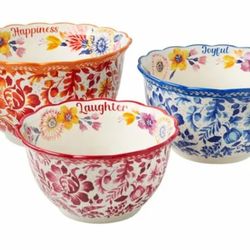The Pioneer Woman Woodland Whimsy Stoneware Ceramic Mixing Bowl Set