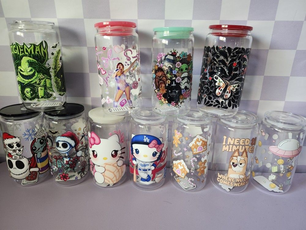Hello Kitty And Nightmare Before Christmas Cups