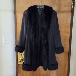 INC International Concepts Black Overcoat