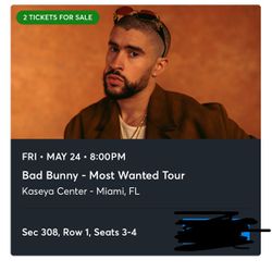 Bad Bunny Most Wanted Tour Tickets 