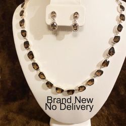 New, Sanchi and Filia P Designs Smoky Quartz Necklace and Earrings Brand New, Pickup in Lacey’s – NO Delivery   Product Delivery Just in time for Moth
