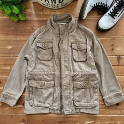 5T-6 GIRLS LIGHT ASH BROWN MILITARY STYLE JACKET