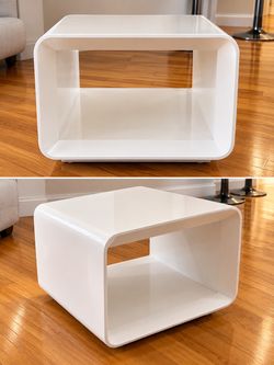 Scandinavian designs kopp end side table white lacquer glossy modern