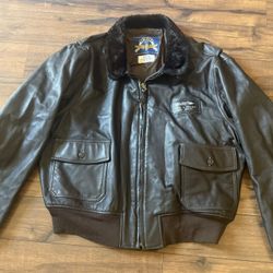 G-1 G1 Cooper Leather Pilot Flight Bomber Jacket US NAVY USN Military Size 56L