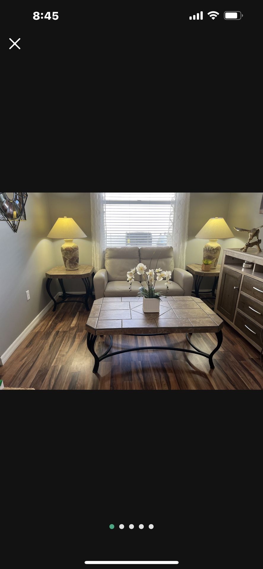 Tiled Coffee Table, 2 End Tables And 1 Sofa Table