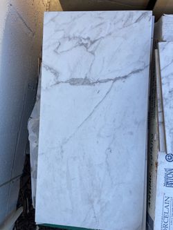 EpicClean Milton Arabescato Marble 12 in. x 24 in. Glazed Porcelain Floor and Wall Tile.