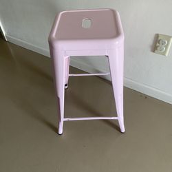 Pink Metal Stool