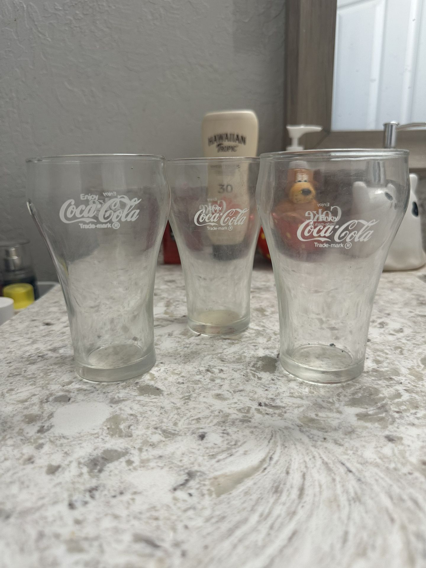 Vintage Glass Coke Cups