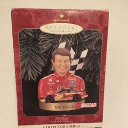 Hallmark Keepsake Ornament Nascar Bill Elliott Stock Car Champions hang on Christmas tree .. never hung before. Collectible sports ornament