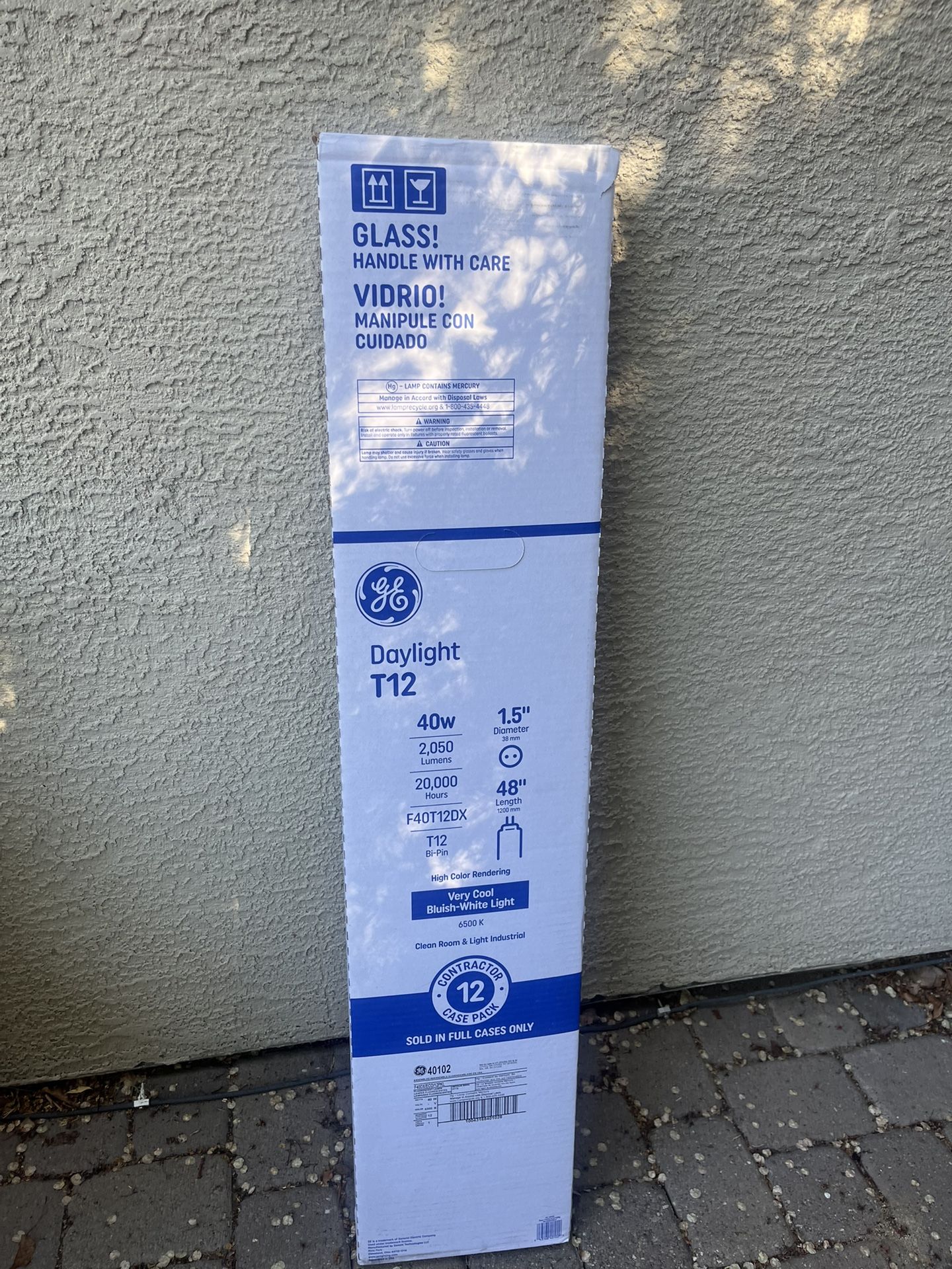 GE Daylight T12 40w 1.5 Diameter 48” Length Fluorescent Bulbs Set 0f12