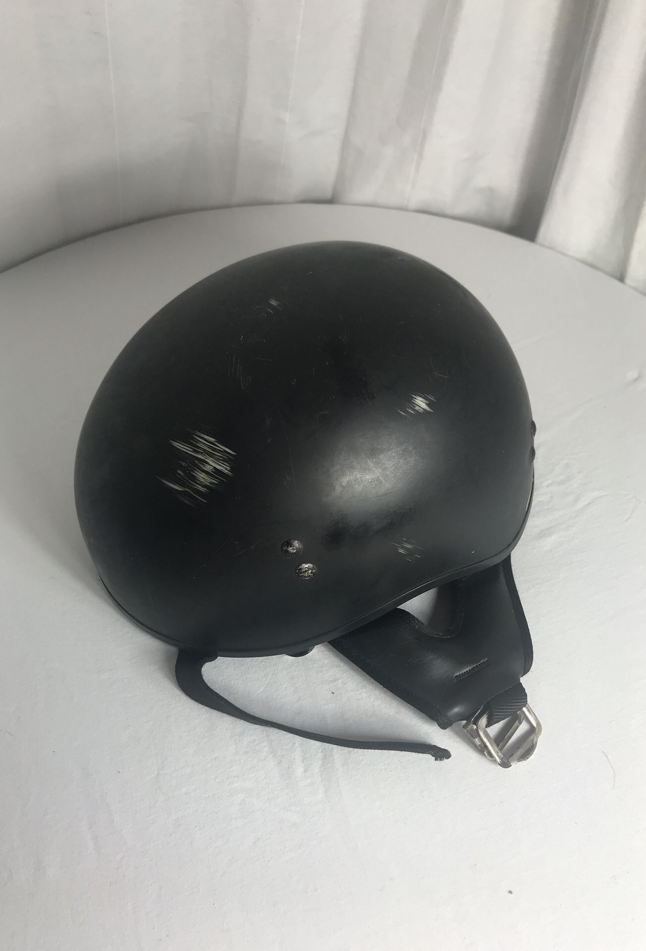 Motorcycle Half Helmet - Flat Black, Small