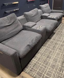 Power Reclining 5-Piece Modular Sectional Sofa with Console - Hartsdale