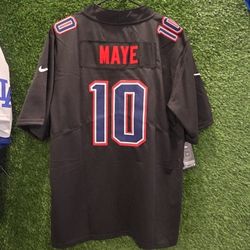 New England Patriots Maye #10 Black On Field Football Jersey Stitched