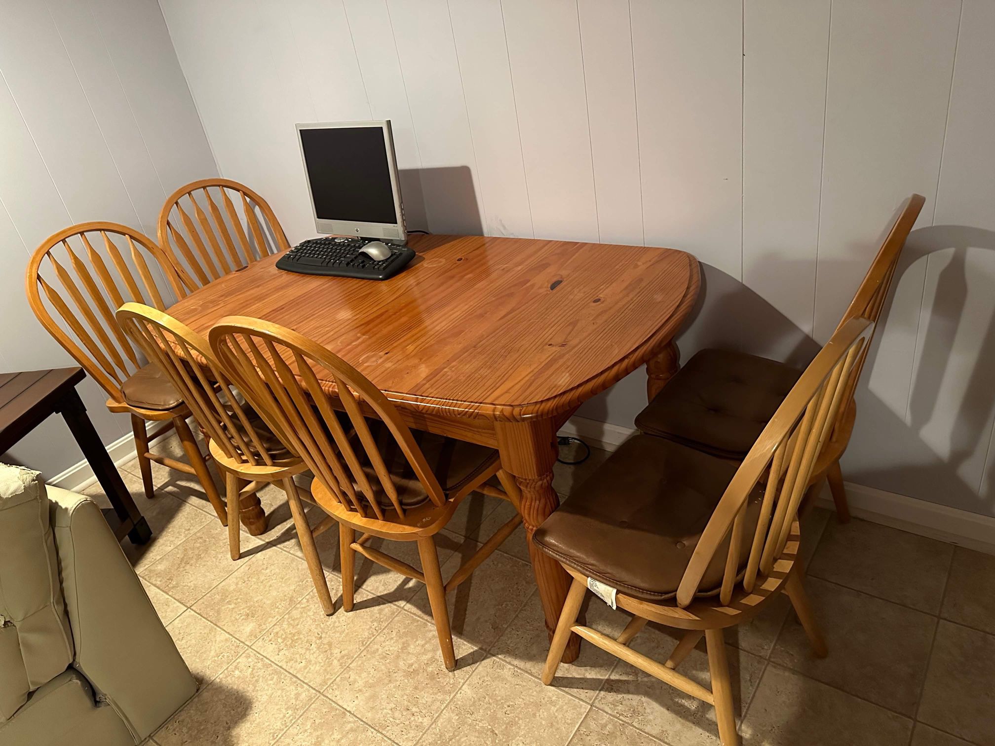 Free Dining Table &  Six Chairs W/ Cushions
