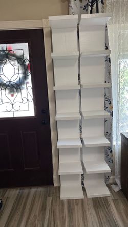 Wooden shelves 6.5 ft tall x 11” wide