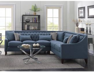 Chic Home Aberdeen Linen Tufted Down Mix Modern Contemporary Sectional Sofa