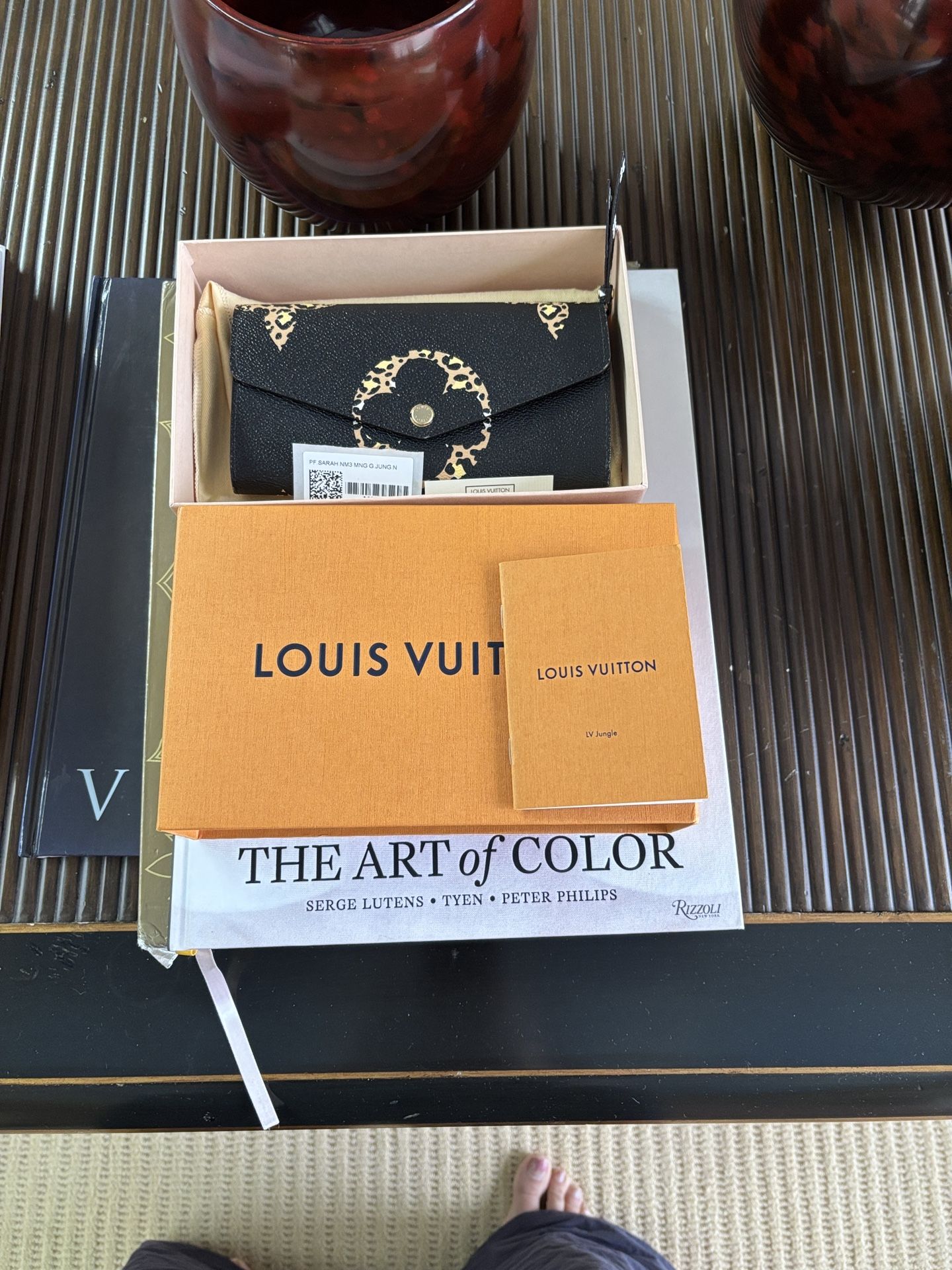 Louis Vuitton Black And Tan Sarah Jungle Monogram Wallet