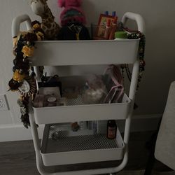WHITE ROLLING CART