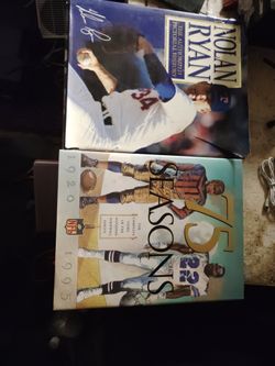 Nolan Ryan Pictorial History + NFL 75 Seasons Books - $20 pair