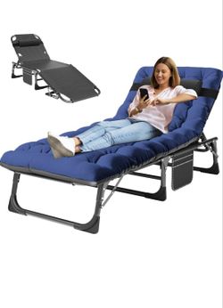 Folding Chaise Lounge Chair 5-Position, Folding Cot,