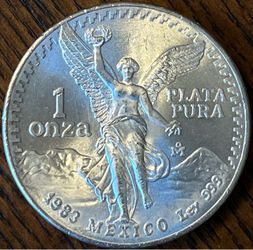1 Oz Silver Plata Pura 1983 Mexican Libertad BU .999 FS