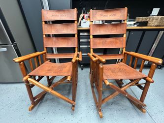 Costa Rican rocking leather chairs