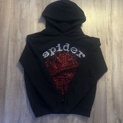 Spider Hoodie with red rhinestones