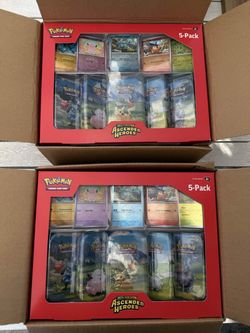 Pokémon TCG Mega Evolution Ascended Heroes 5-Pack tin display