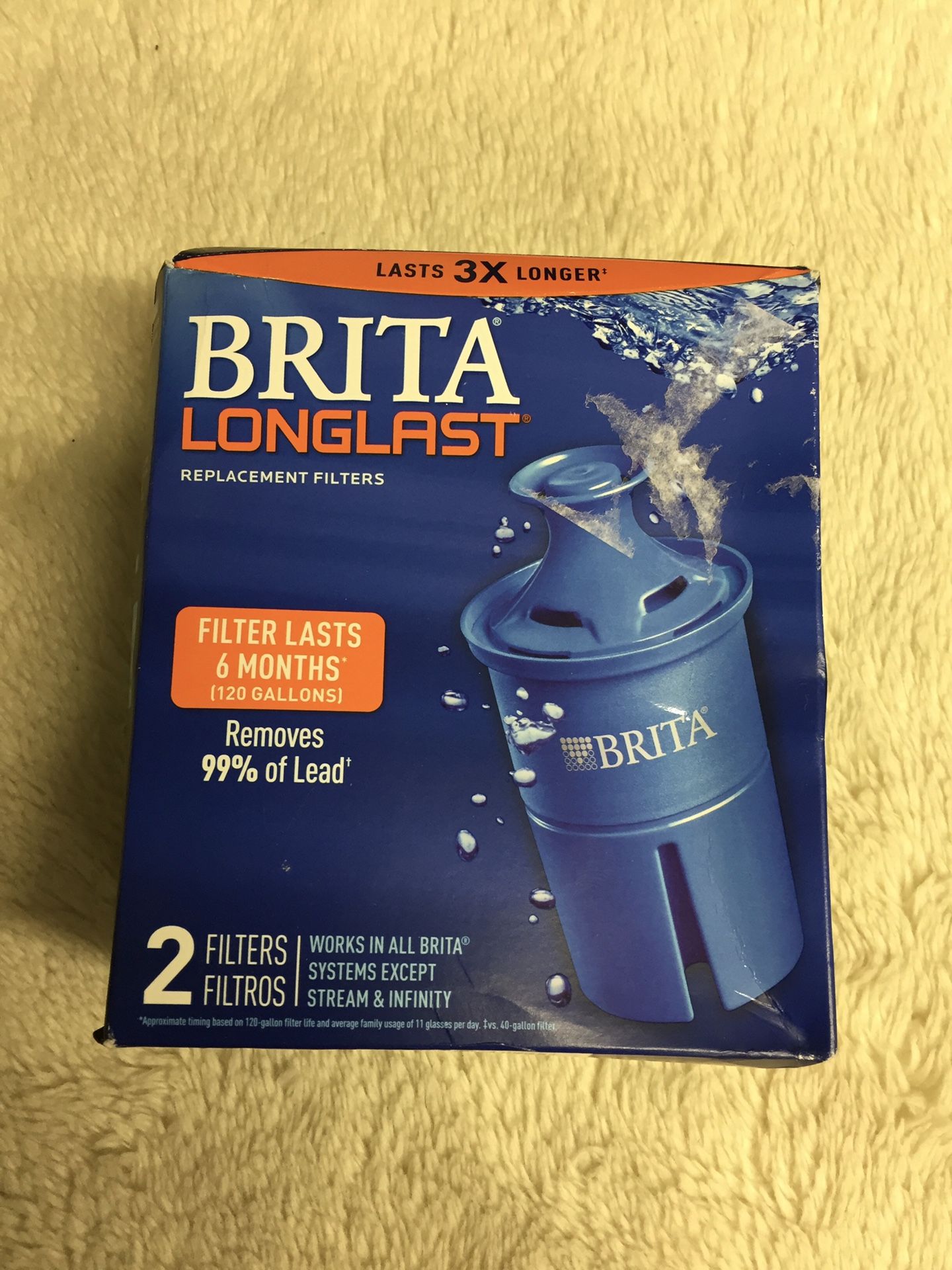 Brita 2ct Longlast BPA Free Replacement Water Filter for Pitchers and Dispensers