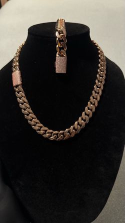 14mm Rose Gold Cuban Set