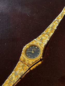 10kt Yellow Gold Geneve Classic Ladies Quartz Watch