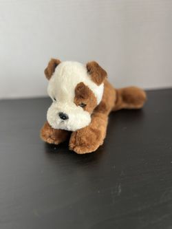 Aurora FLOPSIE Stuffed Plush Toy English Bulldog Brown Puppy Dog Soft Plushie