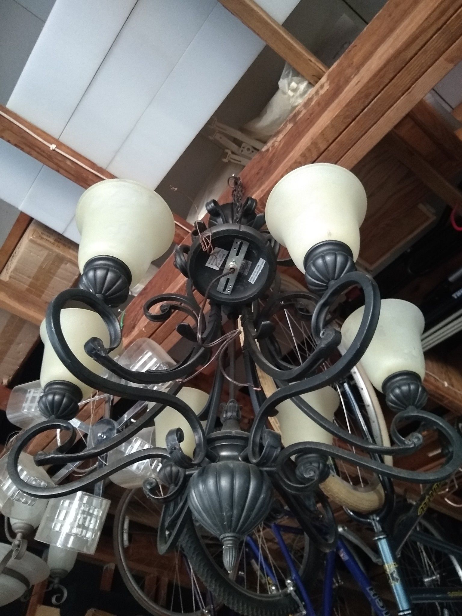 Wrought iron chandelier lighting fixture
