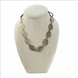 Faux Gold Leaf Linked Necklace 